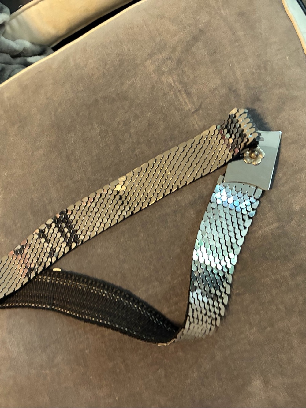 Metallic Silver scales  Belt  - cool Accessories  2”w x 34” l